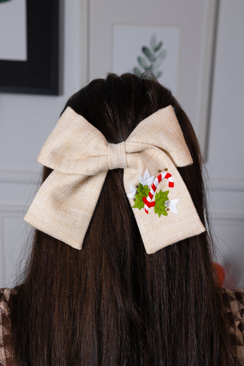 Candy cane twist bow