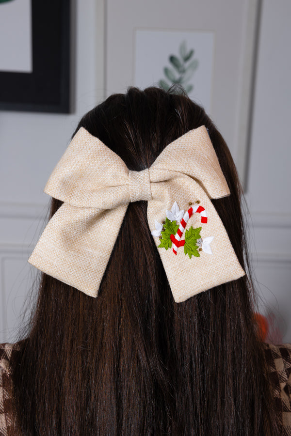 Candy cane twist bow