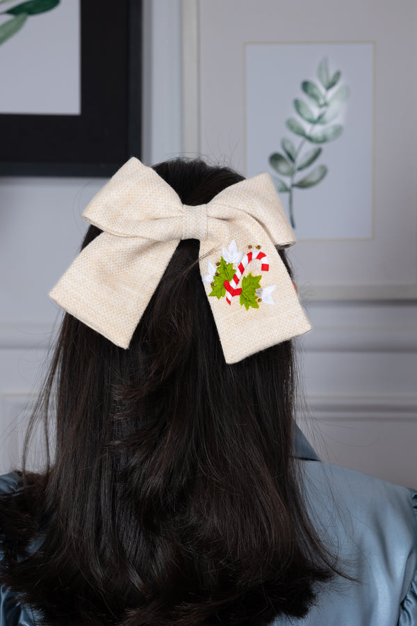 Candy cane twist bow