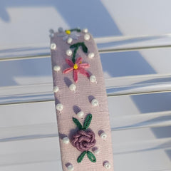 Pink peony hairband