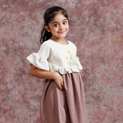 Cream And Cocoa Sunflower Dress