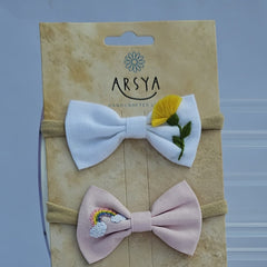 Rainbow hearts set of 3 baby headbands