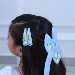 Blue Bow and Tic Tac Set