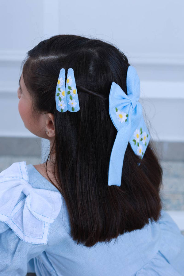 Blue Bow and Tic Tac Set