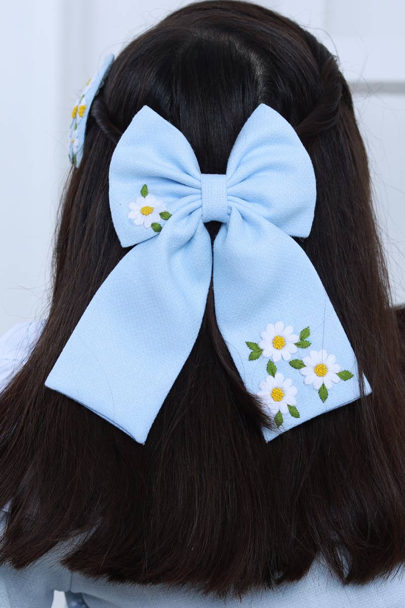 Blue Bow and Tic Tac Set