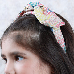 Multi Coloured Self Embroidered Bow Head Band