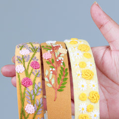 Mustard Hand Embroidered Head Band