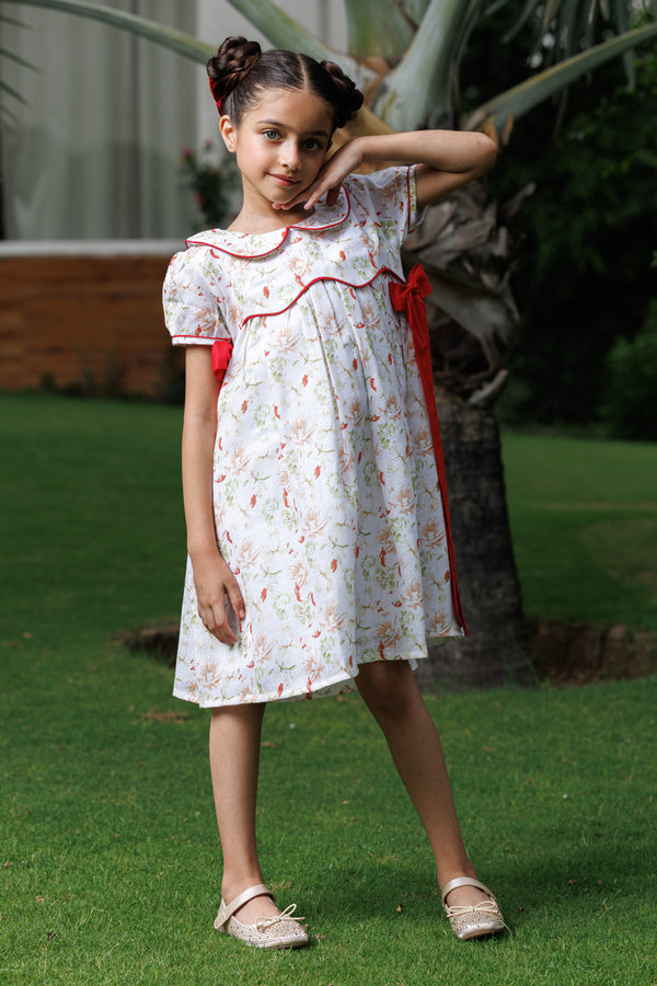 Red Ribbon Bloom Dress