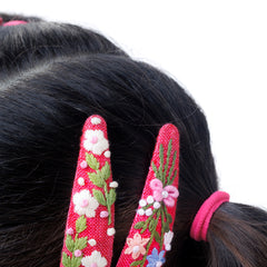 Cardinal bloom Hair Clips
