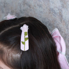 Pink Flowers Bow and Tic Tac Set