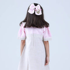 Pink Flowers Bow and Tic Tac Set