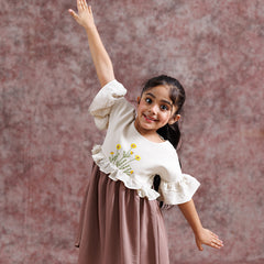 Cream And Cocoa Sunflower Dress