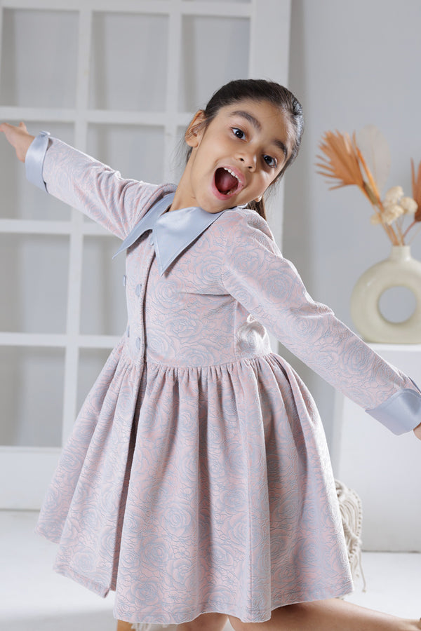 Crimson blossom winter dress