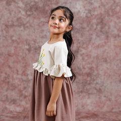 Cream And Cocoa Sunflower Dress