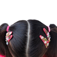 Cardinal bloom Hair Clips
