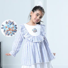 ORCHID BLUE RUFFLES DRESS