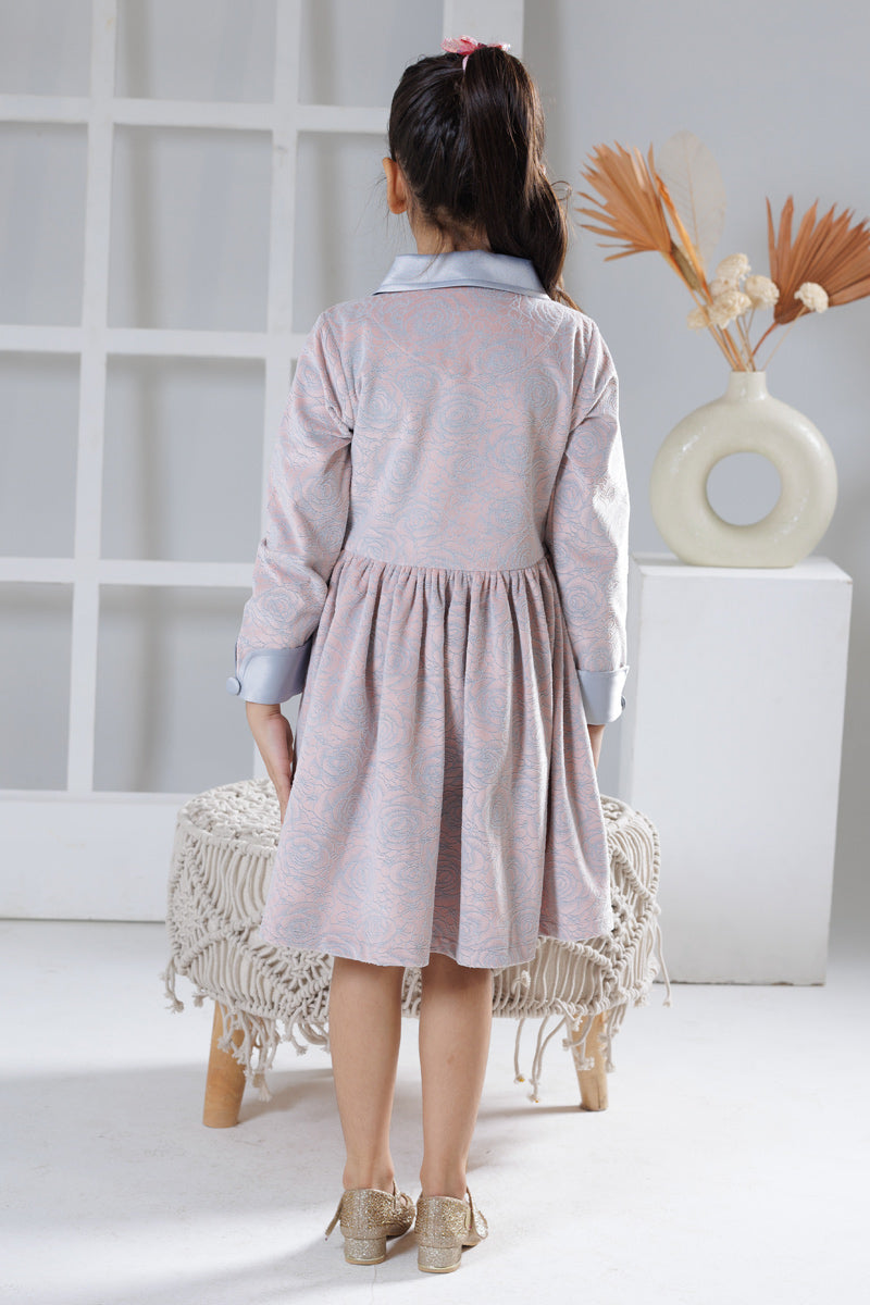 Crimson blossom winter dress