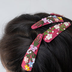 Cardinal bloom Hair Clips