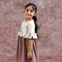 Cream And Cocoa Sunflower Dress