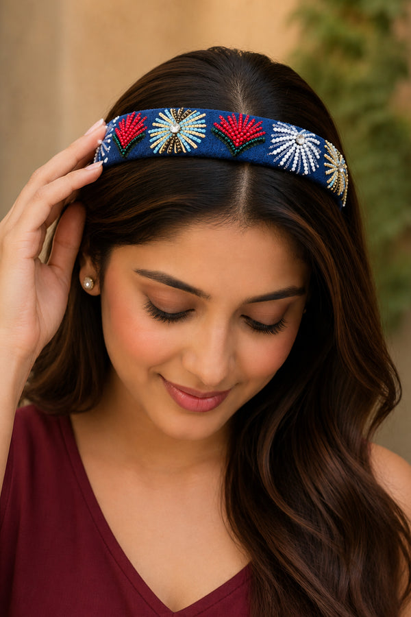 Cosmic blue charm headband