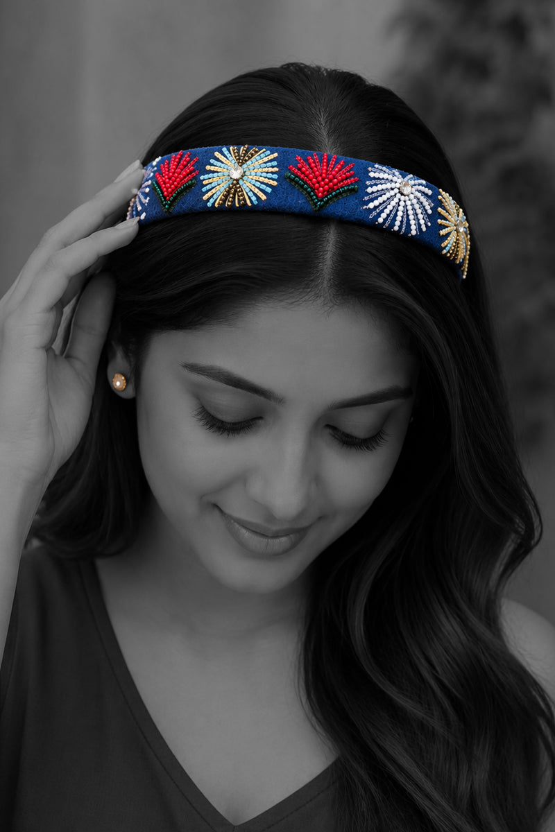 Cosmic blue charm headband