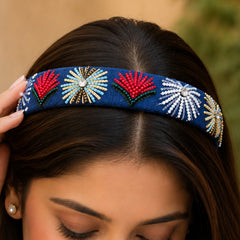 Cosmic blue charm headband