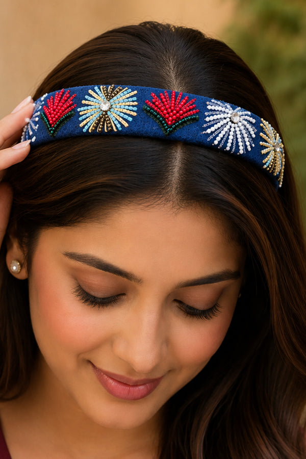 Cosmic blue charm headband