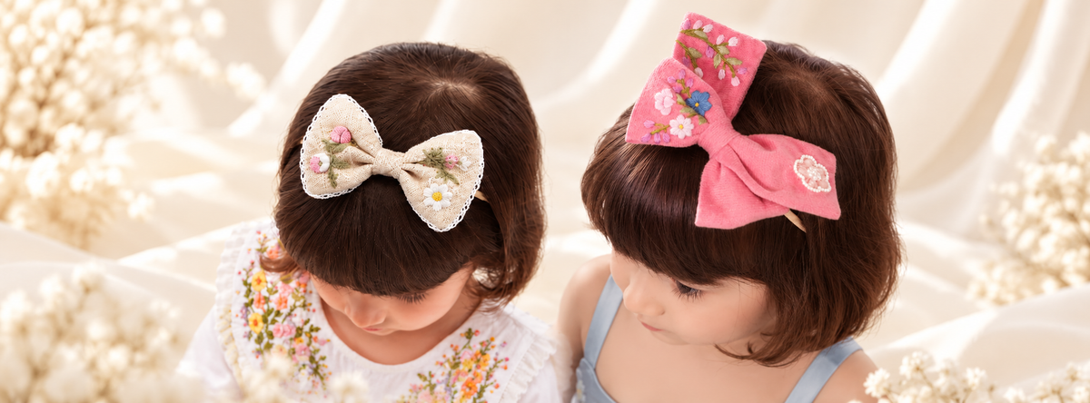 Embroidered Bows in Springlight