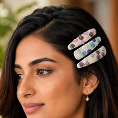 FLORAL POP CHARM SET OSF 2 HAIR CLIPS