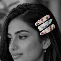 FLORAL POP CHARM SET OSF 2 HAIR CLIPS