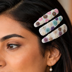 FLORAL POP CHARM SET OSF 2 HAIR CLIPS