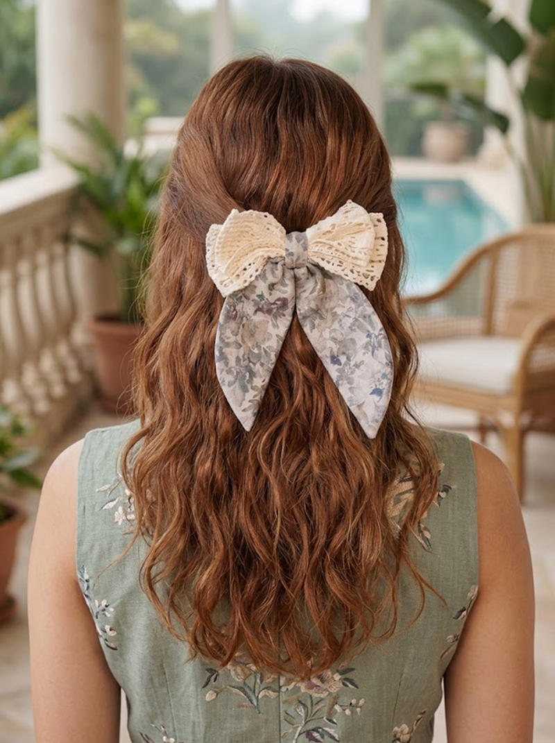 Linen Lace Bow