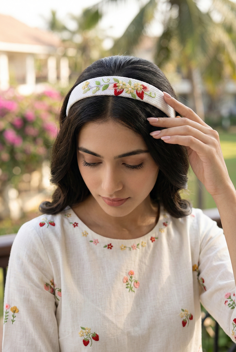 Blossom Hand Embroidered Head Band