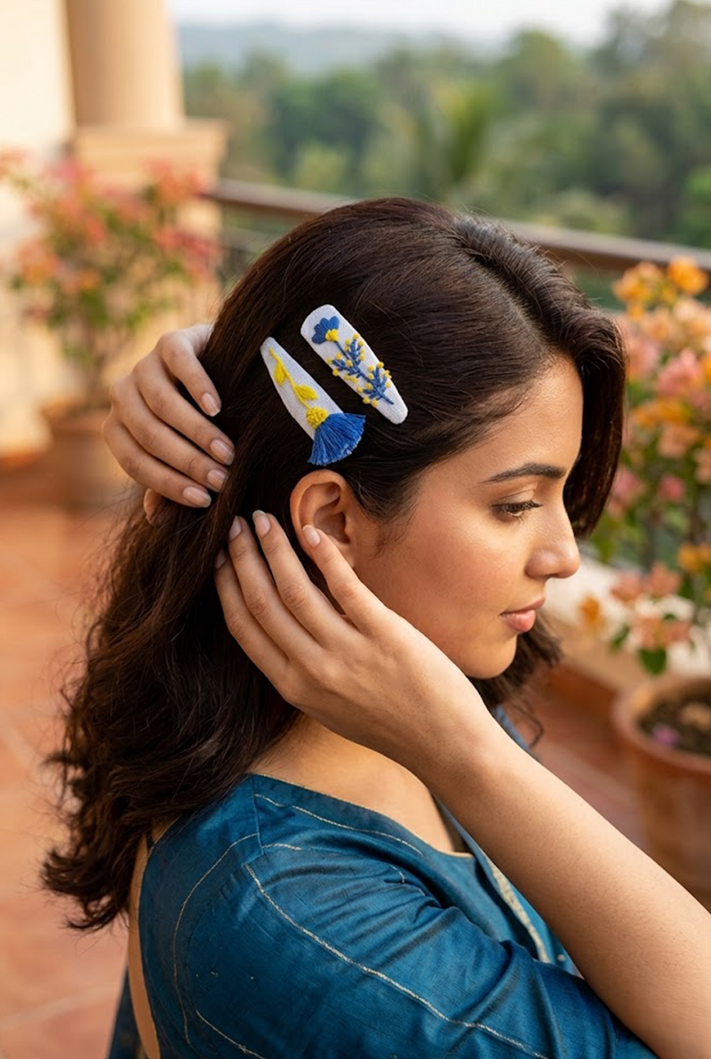 Ocean sun blooms hairclips