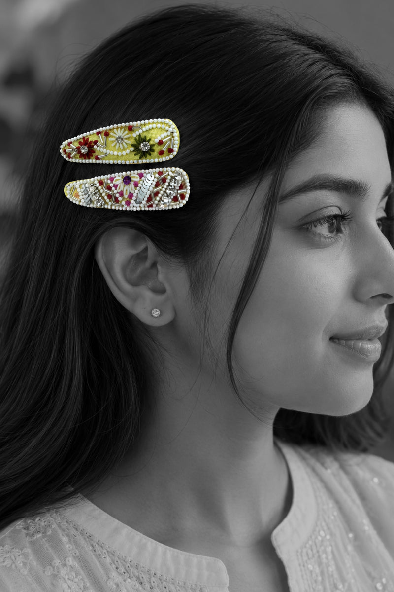 Noor-e-rang set of 2 hair clips
