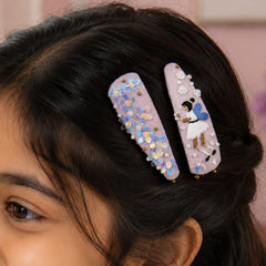 Princess Aura set of 2 Hair CLIPS