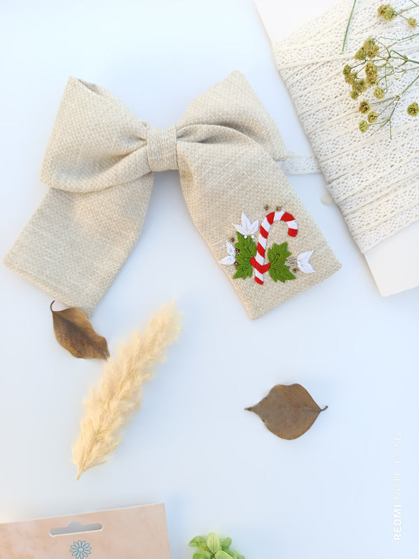 Candy cane twist bow