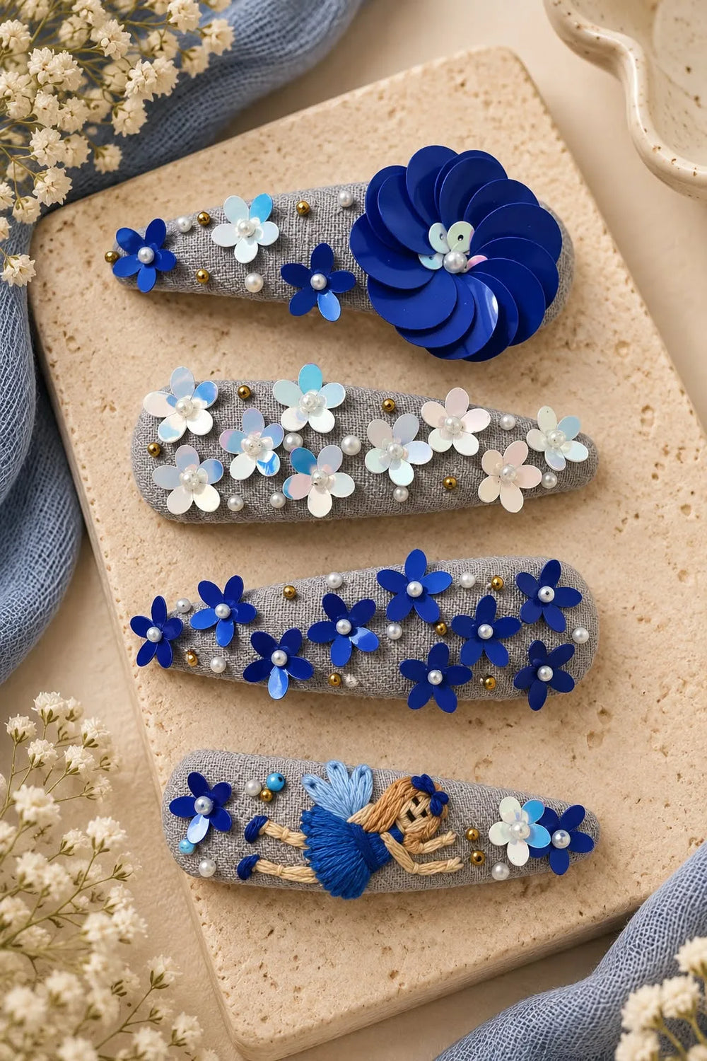 Blue Fairy Garden Hair Clips - view 1