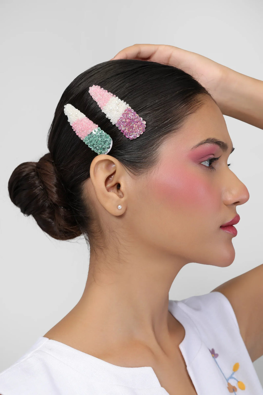 Color Pop Jewel Hair Clips - view 3