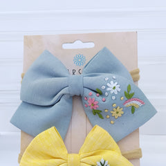 Colourburst and sunshine set of 2 baby headbands