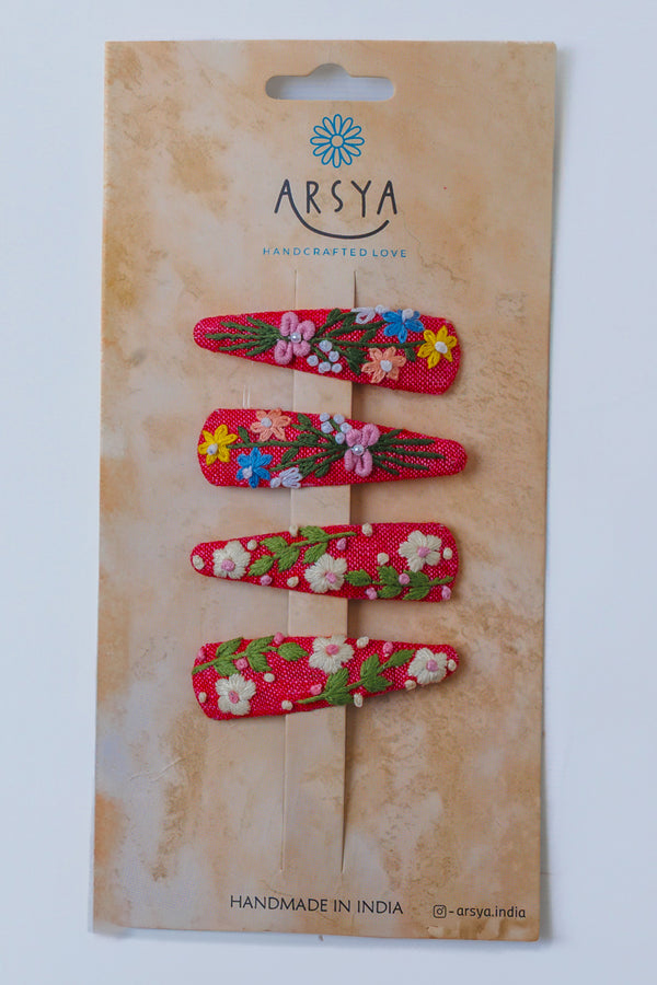 Cardinal bloom Hair Clips