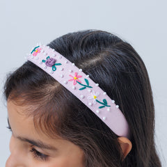 Pink peony hairband