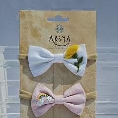 Rainbow hearts set of 3 baby headbands