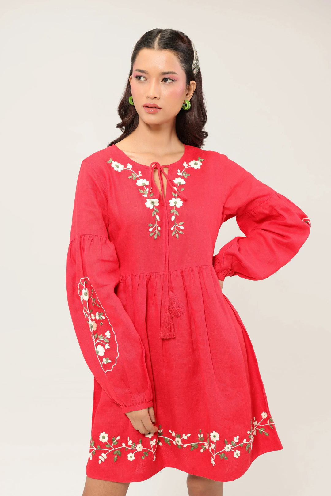 Crimson Daisy Dress - view 1