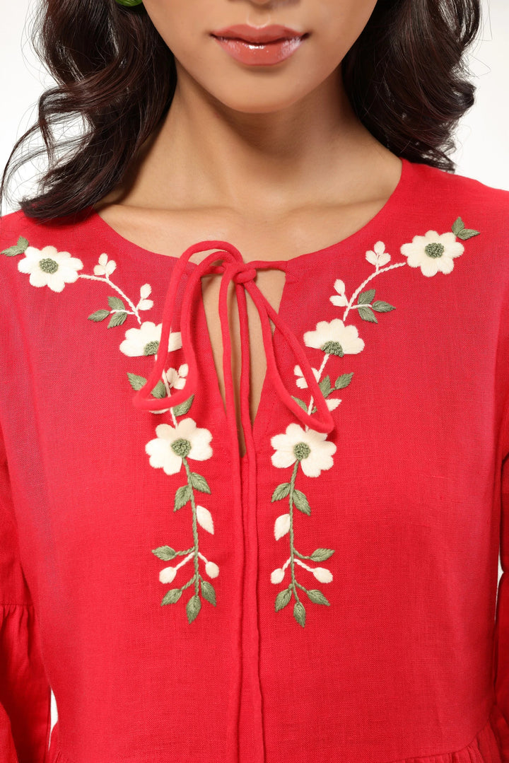 Crimson Daisy Dress - view 5