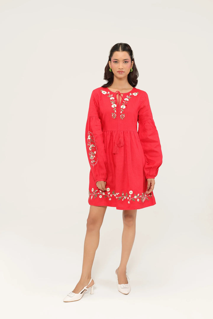 Crimson Daisy Dress - view 6
