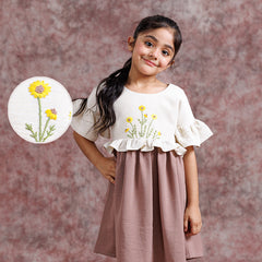 Cream And Cocoa Sunflower Dress