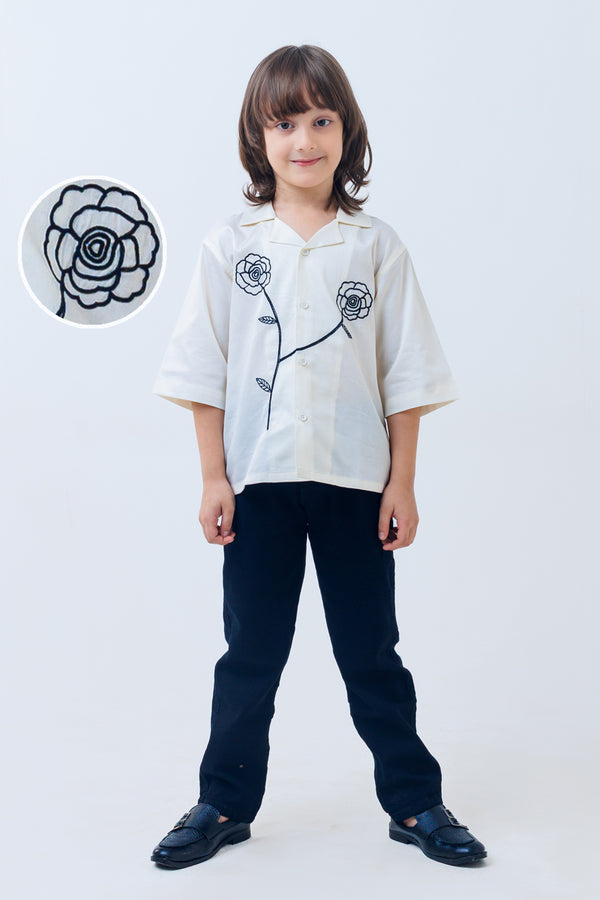 Monochrome bloom shirt