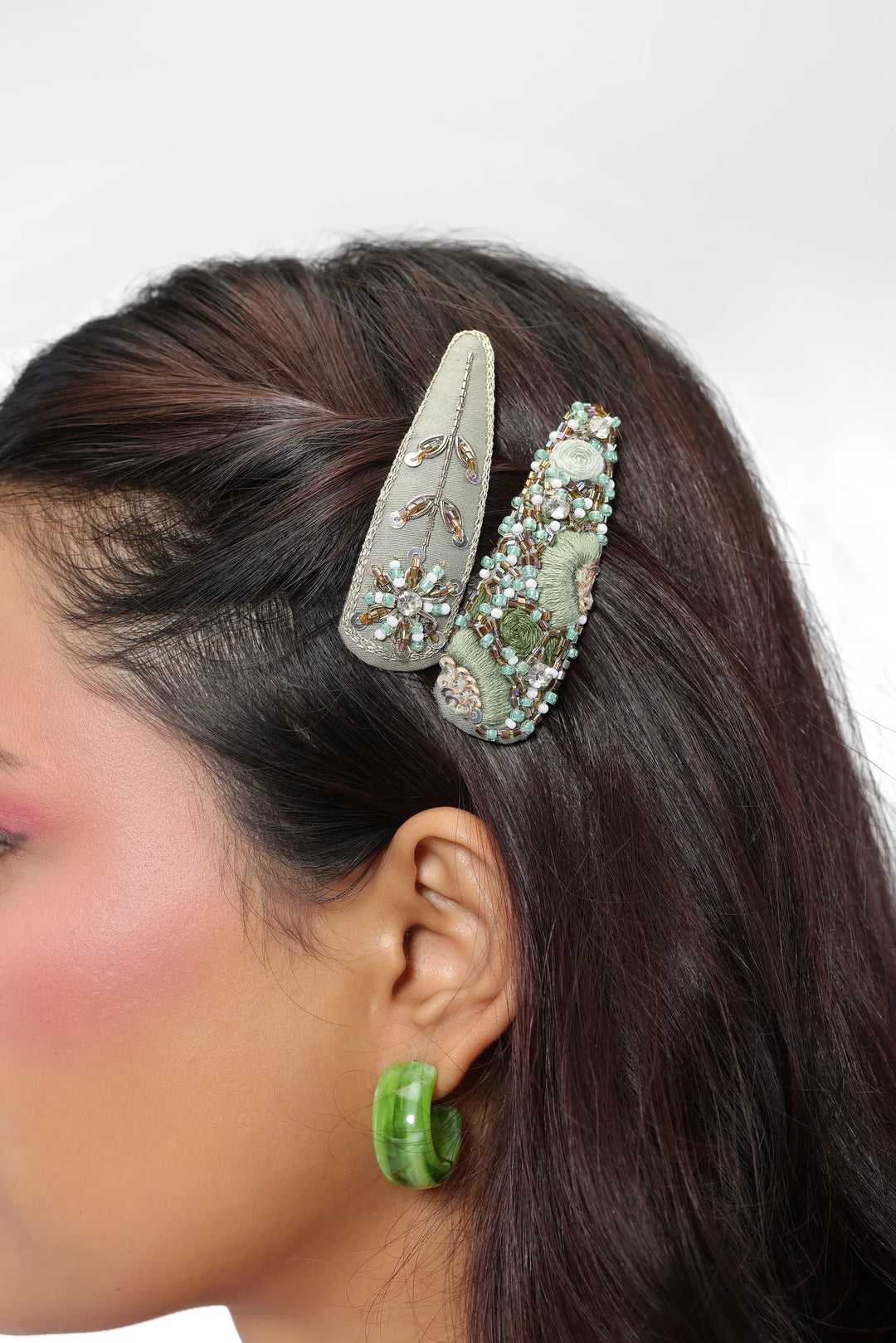 Enchanted Olive Hair Clips - view 2