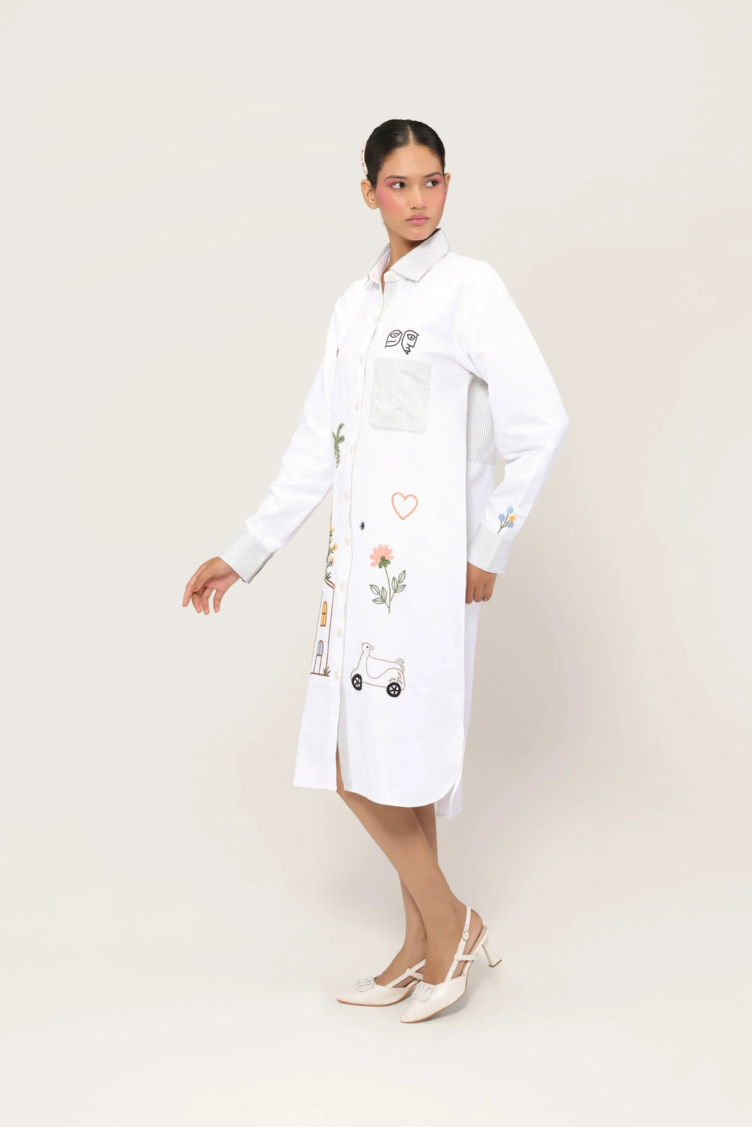 Postcard Stories Shirt Dress - view 2